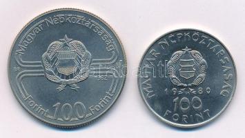 1980. 100Ft Ni "Szovjet-magyar közös űrrepülés" + 1982. 100Ft Cu-Ni "Labdarúgó világb...