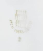 Zsolnay 2 darab porcelán kulacs, egyik kékes látképpel, jelzett, m: 13 cm