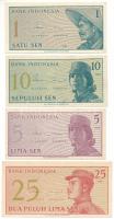Indonézia 1964. 1s + 5s + 10s + 25s T:AU-XF Indonesia 1964. 1 Sen + 5 Sen + 10 Sen + 25 Sen C:AU-XF Krause P#90, P#91, P#92, P#93