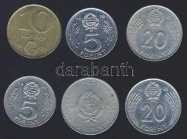 1967. 5Ft, 1971. 5Ft, 1979. 5Ft, 1983. 10Ft, 20Ft (2x) T:2,3 összesen 6db