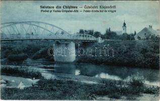 1931 Kisjenő, Chisineu-Cris; Fehér-Körös híd és völgye. Emanuel Kaufmann és társa kiadása / Podul si Valea Crisului-Alb / bridge
