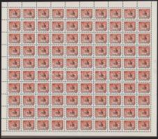 1972 Tájak-városok 40f hajtott teljes ív alul 10 bélyegre kiterjedő színléccel