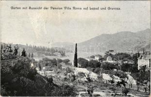 Gruz, Gravosa; Garten mit Aussicht der Pension Villa Roma auf Lapad und Gravosa. F. Rollinger / villa, garden (Rb)