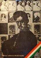 Szilvásy Nándor (1927-2011): 150 éve született Petőfi Sándor, 1972. Plakát, ofszet, papír, jelzett a plakáton, Offset Nyomda, feltekerve, lapszéli szakadásokkal és gyűrődésekkel, 96x68 cm