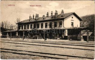 1915 Abos, Obisovce; vasútállomás. Divald Károly fia kiadása / railway station (r)