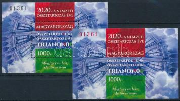 2020 A nemzeti összetartozás éve fogazott + vágott blokk