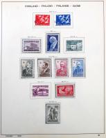Finnország gyűjtemény 1945-1982 Schaubek albumban, a bélyegek nagy része filázva, minőségre átnézetl...