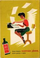Acqua lassativa Hunyadi János, lavoro pronto e rapido / Hunyadi János Budai keserűvíz reklámlapja / Hungarian mineral water advertisement. Offset (EK)