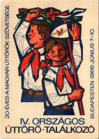 IV. Országos Úttörő Találkozó Budapesten 1966. június 7-10. 20 éves a Magyar Úttörők Szövetsége / IV. Hungarian Pioneer Meeting. 20th anniversary of the Hungarian Pioneer Association. Hungarian communist propaganda s: Darvas S. (EK)