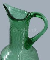 Csavartbordás zöld üveg, hibátlan, m: 26 cm