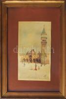 Keszthelyi jelzéssel, XX. sz. eleje: Velence, Szent Márk tér. Akvarell, papír. Üvegezett fakeretben....