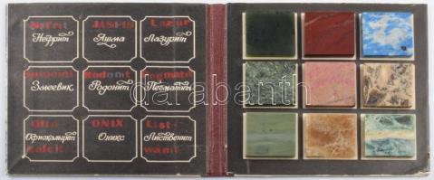 Orosz ásványminta könyv, 13x13 cm