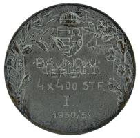 1931. "Magyar Főiskolai Sportszövetség 1907 / Bajnoki érem - 4x400 stf. I. 1930/31" ezüstö...