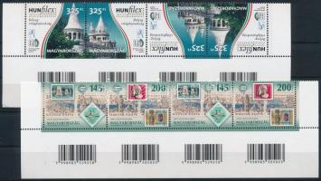 2022 Hunfilex II. - Budapest ívsarki vonalkódos négyescsík + Bélyegnap ívsarki vonalkódos négyescsík