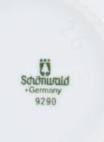 Schönwald vintage 6 személyes leveses csésze alátéttel szett, jelzett, hibátlan, d: 16 cm