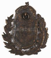 Bronz kiscímer babérágakkal, akasztóval, 12x10 cm