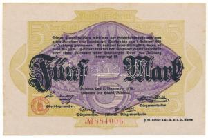 Német Birodalom 1918. Altona 5M "884006" T:AU German Empire 1918. Altona 5 Mark "884006" C:AU