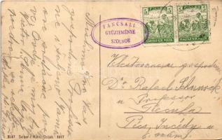 1918 Almás, Aljmas, Apfeldorf (Erdőd, Erdut); híd, templom. Selzer és Rank kiadása / bridge, church ...