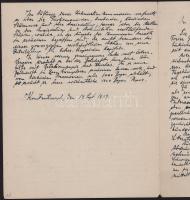 1919 Konst. Mosonyi Dénes Lipót (1874- 1948) nagyprépost, germanikus, kanonok, író. Német nyelvű lev...