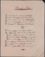 1871 Emléklap WIlhelm bon Lalanczy nyugalmazott őrnagytól Franz von VAlentin csendőrtiszt emlékére a...