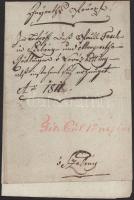 1811 Szebény adásvételi szerződés Lovászhetényi birtokkal kapcsolatban viaszpecséttel Fesch Pál és R...