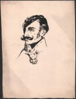 Bardócz Árpád (1882-1938): Franz von Schlik (1789-1862) osztrák tábornok. Tus, papír. Jelzett. A Pol...