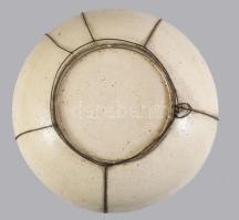 cca 1860-1880 Satsuma szamuráj mintás dísztányér. Japán, Meidzsi-kor, jó állapotban, d:31 cm