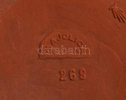 Kolozsvári Majolica báránynak furulyázó pásztorfiú. Mázas kerámia, jelzett, 1-1 sérüléssel, m: 18 cm