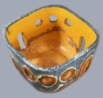 Pesthidegkúti kaspó, mázas kerámia, kis kopással, 23x23x16 cm