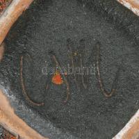 Pesthidegkúti kaspó, mázas kerámia, kis kopással, 23x23x16 cm