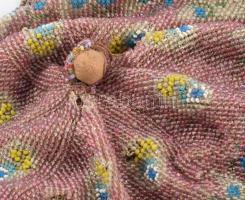 Antik gyöngyfűzött erszény, m: 20 cm