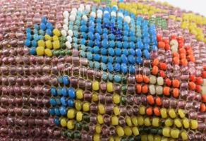 Antik gyöngyfűzött erszény, m: 20 cm