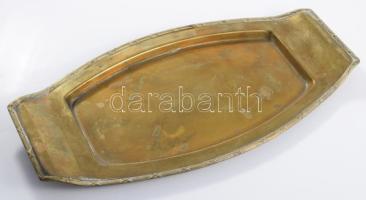 Szecessziós alpakka kínálótálca, 29x15 cm