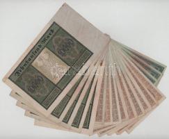 Német Birodalom 1910. 1000M (9x) vegyesen zöld és vörörs sorszámokkal + 1922. 10.000M (5x) + 1929. 1...