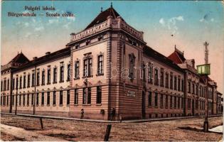 1914 Karánsebes, Caransebes; Polgári iskola / Scoala civila / Bürgerschule / school (EK)