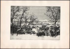 Rékassy Csaba (1937-1989): Tokaj ostroma, 1704. Rézkarc, papír, jelzett. 20×29 cm