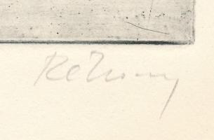 Rékassy Csaba (1937-1989): Tokaj ostroma, 1704. Rézkarc, papír, jelzett. 20×29 cm