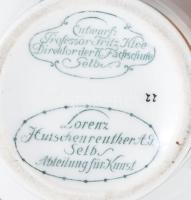 1919-1928 Lorenz Hutschenreuther váza. Terv.: Fritz Klee (1876-1976). Jelzett, hibátlan, m. 12 cm