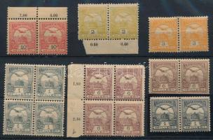 1900 7 db Turul összefüggés, közte csillagvízjelek (23.400++) (1 x 6f falcos / hinged)