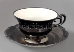 Waldershof antik ezüstözött 14 részes teás készlet. Jelzett, kopással, tejkiöntő nélkül, egy extra B...