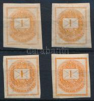 1881-1898 4 db Hírlapbélyeg, vegyes minőség / mixed quality