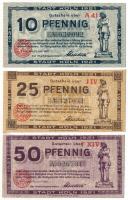 Német Birodalom / Weimari Köztársaság / Köln 1921. 10pf "A41 030092" + 25pf "J IV 327041" + 50pf "F XIV 026731" T:UNC, AU, F  German Empire / Weimar Republic / Köln 1921. 10 Pfennig "A41 030092" + 25 Pfennig "J IV 327041" + 50 Pfennig "F XIV 026731" C:UNC, AU, F
