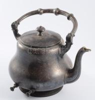Antik ezüstözött teás kanna támasztó részekkel, m: 28 cm