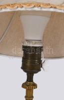 Szecessziós bronz asztali lámpa, m: 43 cm