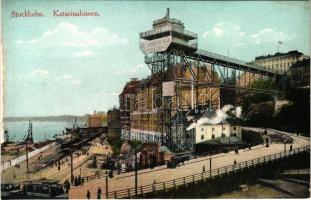 Stockholm, Katarinahissen / Katarina Elevator, tram, port (surface damage)