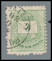 1874 3kr durva gyöngyjavítással (ex Orbán, Sebestyén aranyérmes kiállítási anyagból)