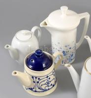 6 darab porcelán teás / kávés kanna, közte régi darabokkal, Arzberg, stb., m: 23 cm alatt