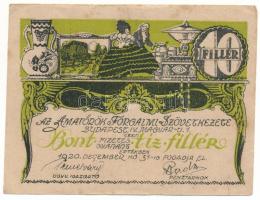 1920. Budapest 1920.12.31. 10f "Amatőrök Forgalmi Szövetkezete" T:VF hajtatlan, de sarokhajlások, fo. Adamo BUC-8.1