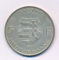 1947. 5Ft Ag "Kossuth" T:XF,VF patina Adamo F8.1