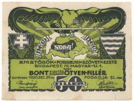 1920. Budapest 1920.12.31. 20f "Amatőrök Forgalmi Szövetkezete" T:VF hajtatlan, de sarokhajlások, pici szakadás, fo. Adamo BUC-8.3